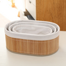 Kit com 3 Cestos de Bambu Organizador - Zinova