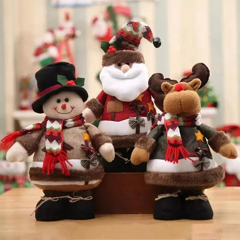 Bonecos de Natal de Pelúcia para Decoração Festiva - Zinova