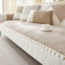 Capa para Sofá Chenille Antiderrapante com Acabamento Elegante Marrom Claro - Zinova