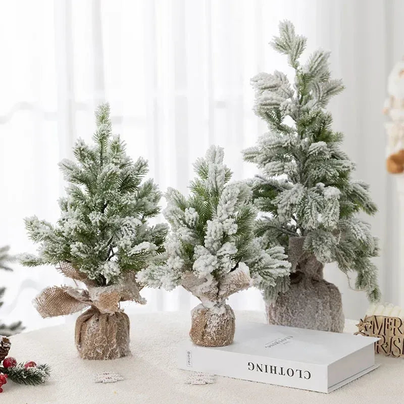 Árvore de Natal Artificial com Neve e Luzes Quentes de Mesa - Zinova