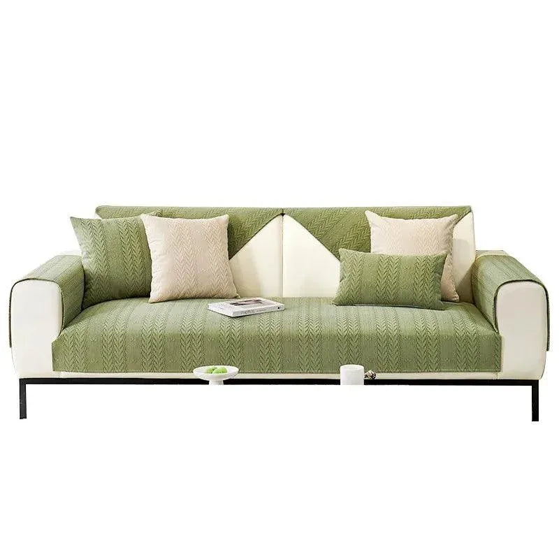 Capa de Sofá Chenille Antiderrapante Impermeável Verde - PAGUE 1 LEVE  2