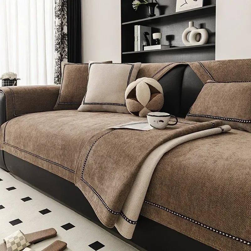 Capa de Sofá Chenille Antiderrapante Pet Friendly para Sala - Zinova