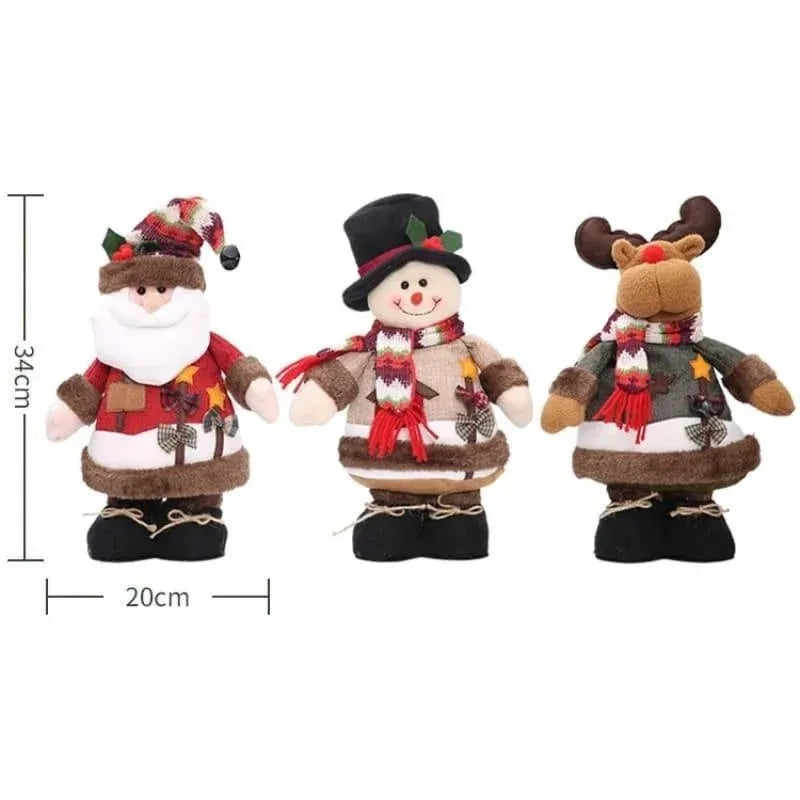 Bonecos de Natal de Pelúcia para Decoração Festiva - Zinova