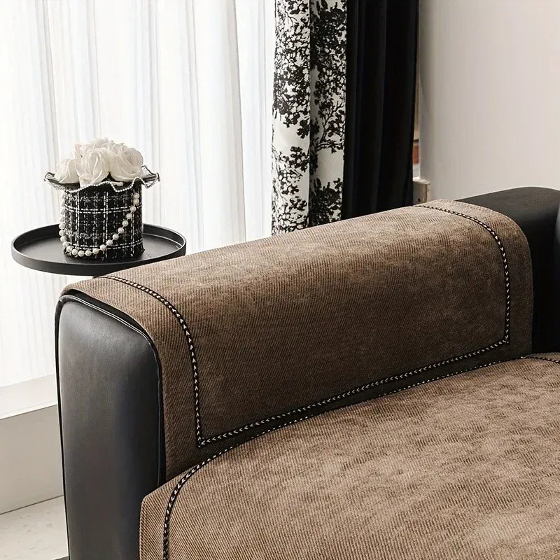 Capa de Sofá Chenille Antiderrapante Grisalho Pet Friendly para Sala - Zinova