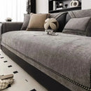 Capa de Sofá Chenille Antiderrapante Grisalho Pet Friendly para Sala - Zinova