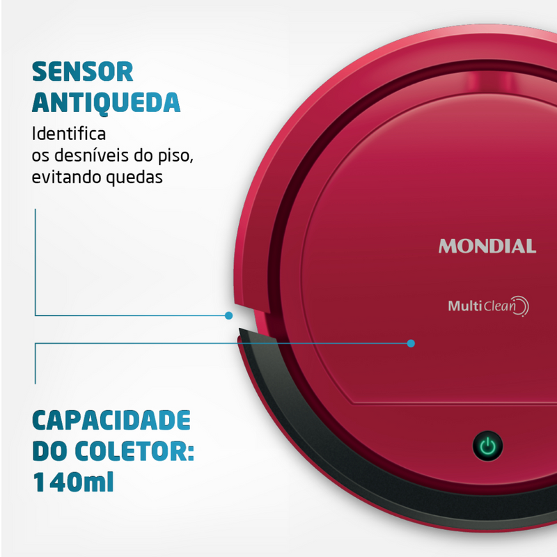 Aspirador de pó robô multi clean Mondial RB-09 bivolt 30w - Zinova