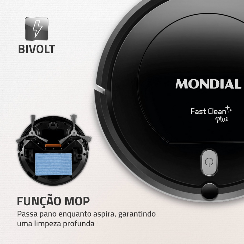 Aspirador de pó robô multi clean Mondial Rb-03 bivolt 30w - Zinova