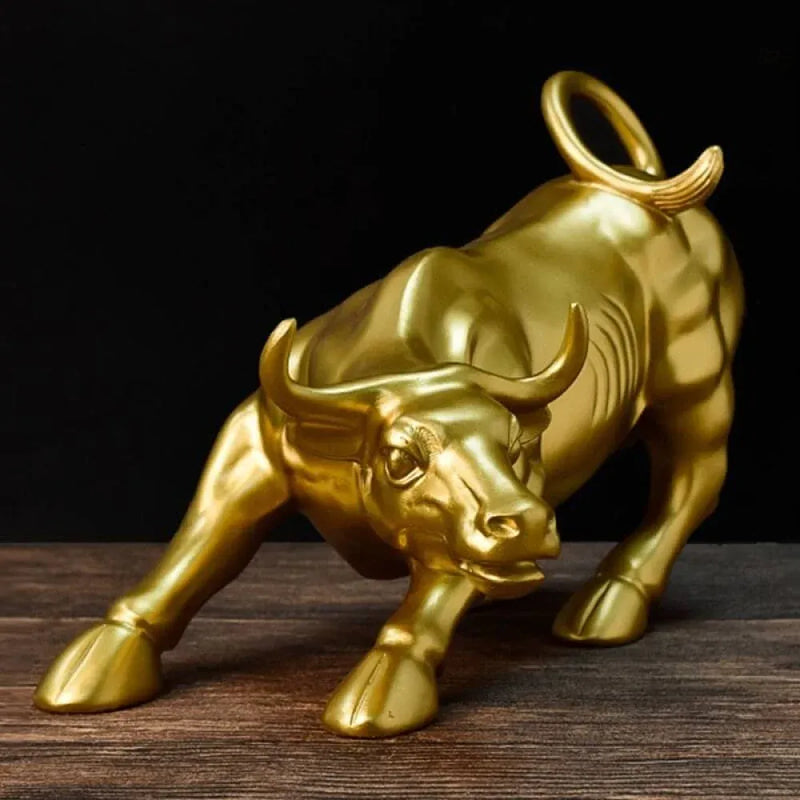 Touro de Wall Street dourado - Zinova
