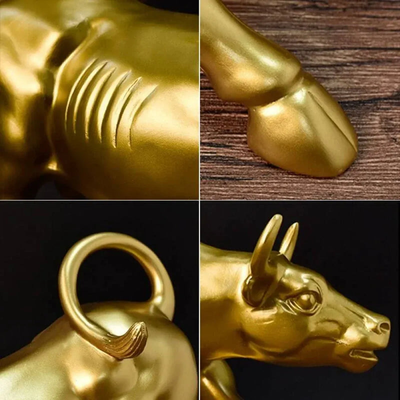 Touro de Wall Street dourado - Zinova
