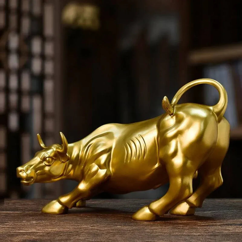 Touro de Wall Street dourado - Zinova