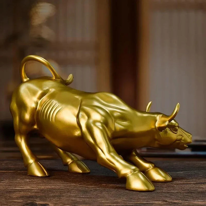 Touro de Wall Street dourado - Zinova