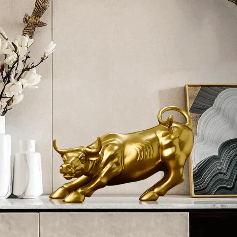 Touro de Wall Street dourado - Zinova