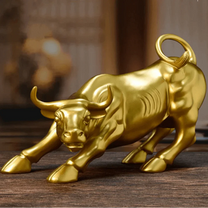 Touro de Wall Street dourado - Zinova
